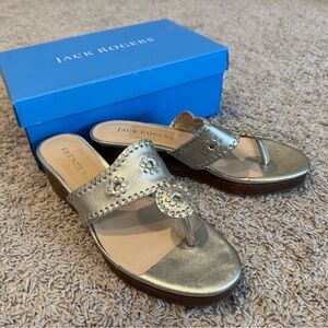 Jack Rogers NEW Wedge Sandals - Platinum